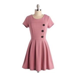 Pink pleated ModCloth sunnygirl Dress